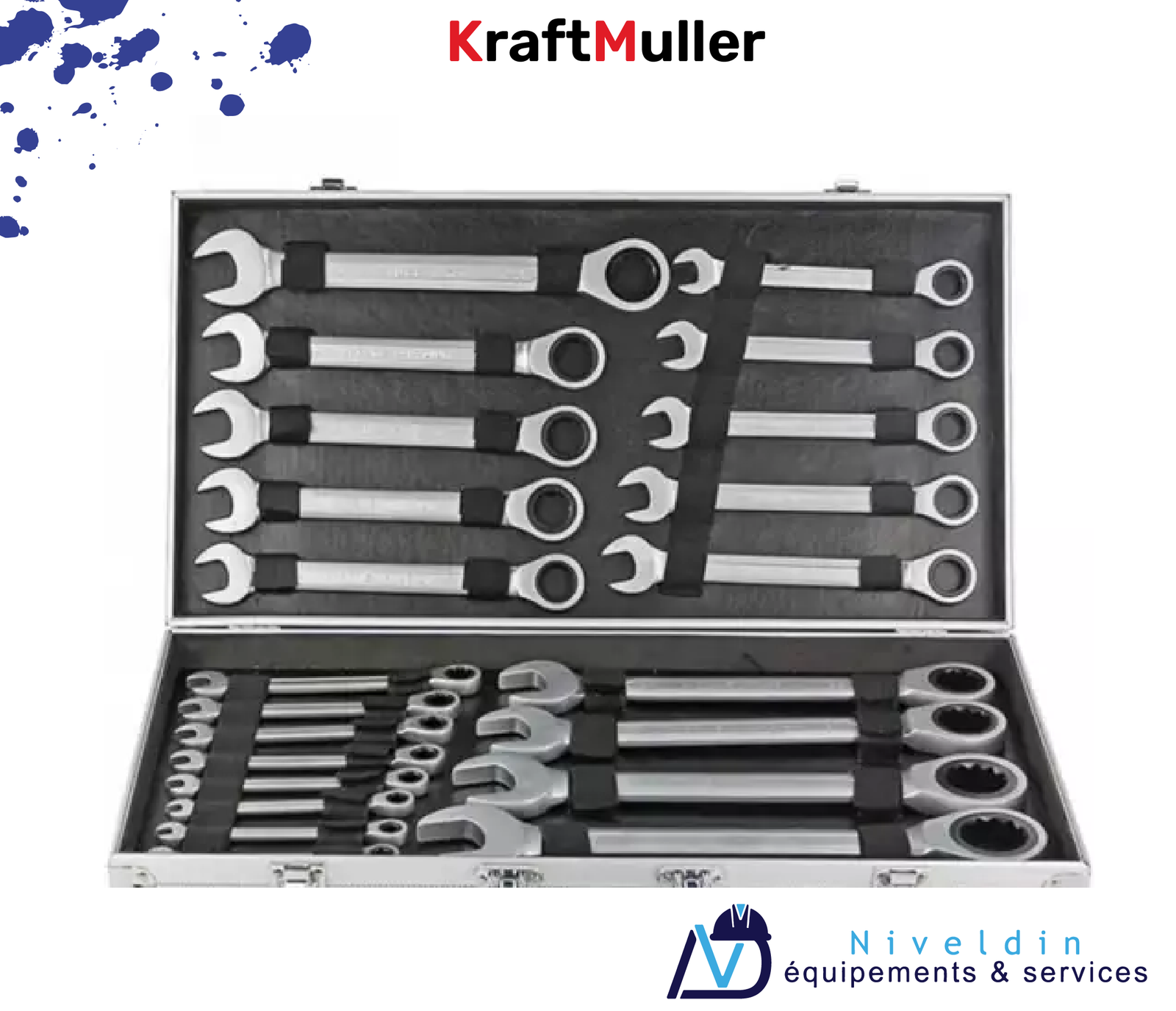 Clé à engrenage flexible KRAFTMULLER, 22 pièces — vue 2