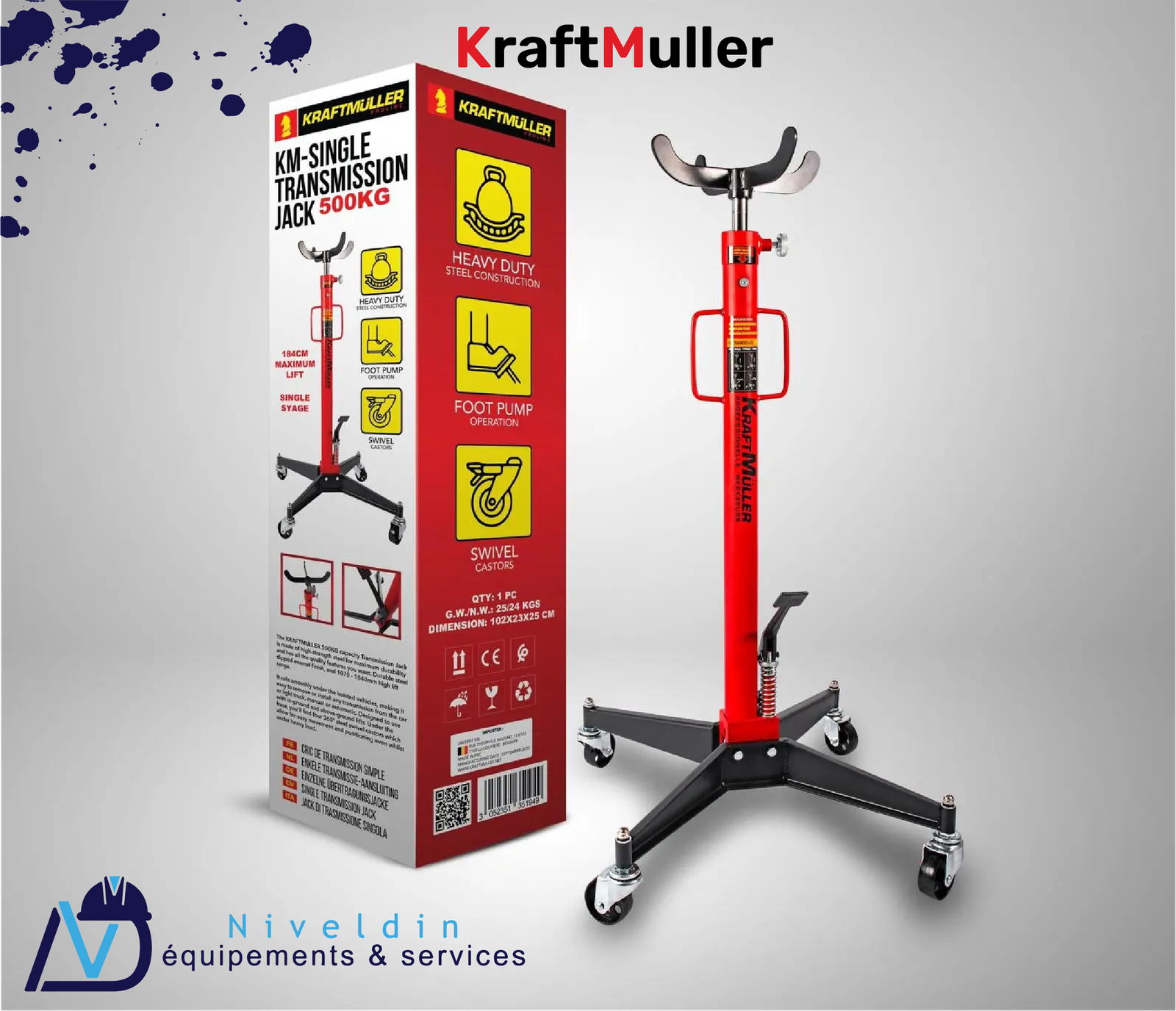 Cric de transmission simple 500kg — vue 2