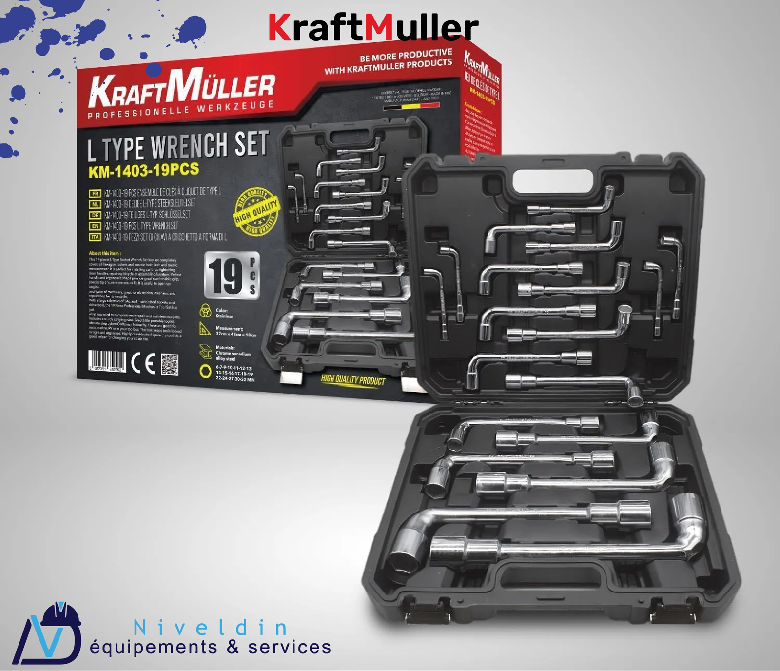 JEU DE CLÉS TYPE L KM-1403-19PCS — vue 2