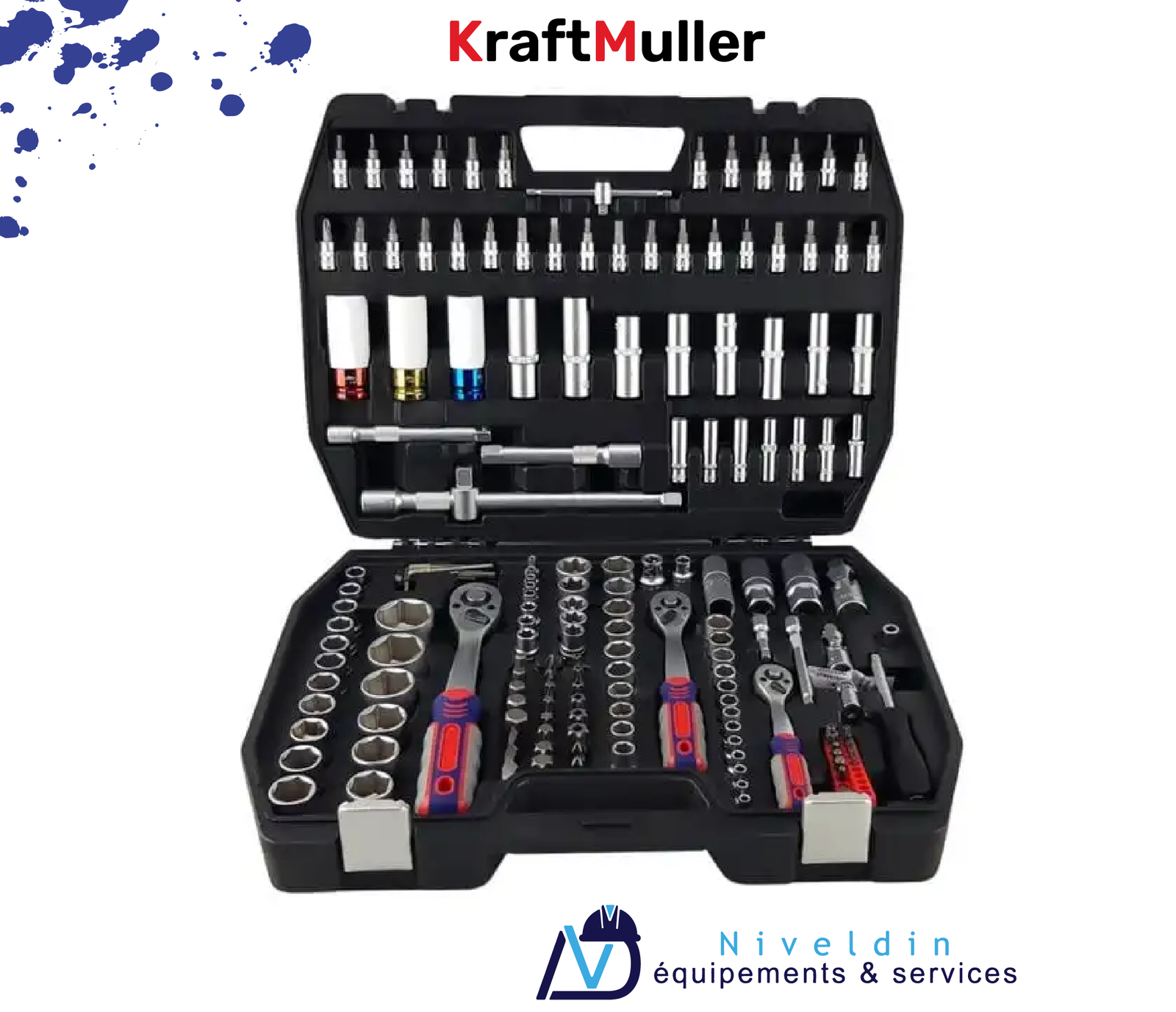 Jeu de douilles de couleur KraftMuller Pro CRV, 3 pièces – KM-171PCS — vue 2