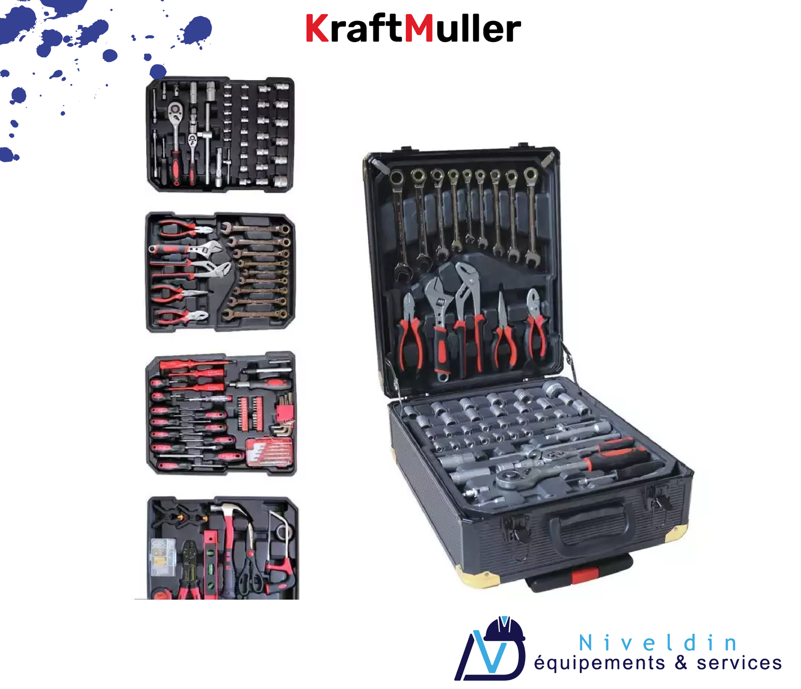 Jeu d’outils 326 avec clé à cliquet, boîtier en aluminium — vue 2