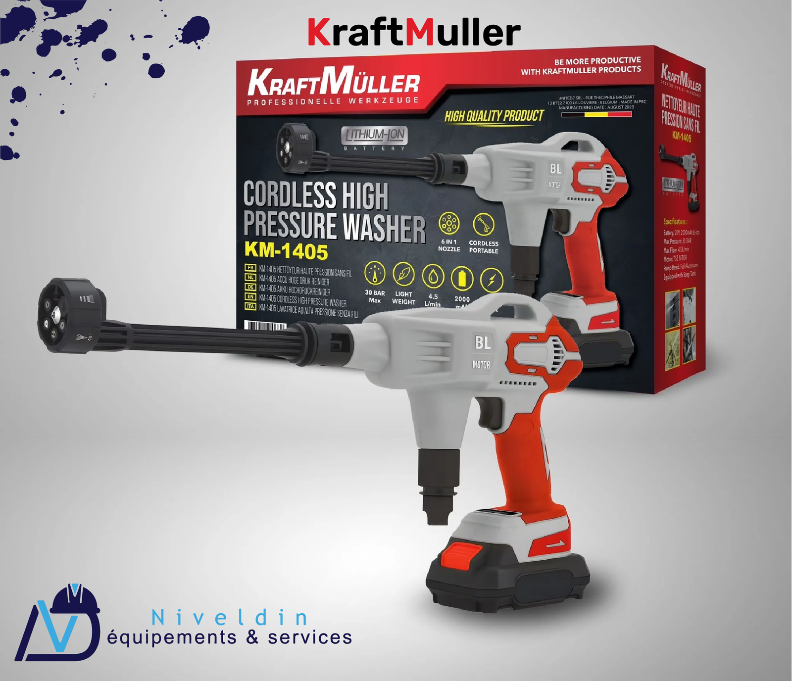 KM-1405 LAVEUSE HAUTE PRESSION SANS FIL 20V — vue 2
