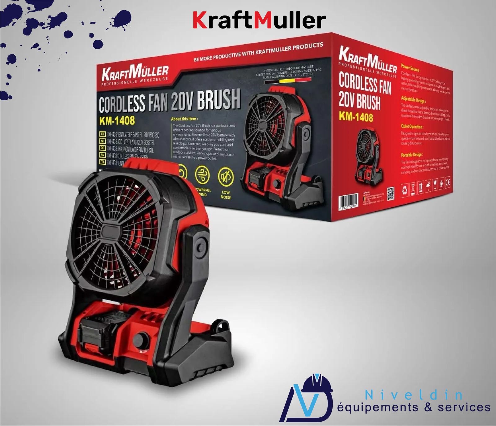 KM-1408 BRUCH/VENTULATEUR SANS FIL FUN 20V — vue 2