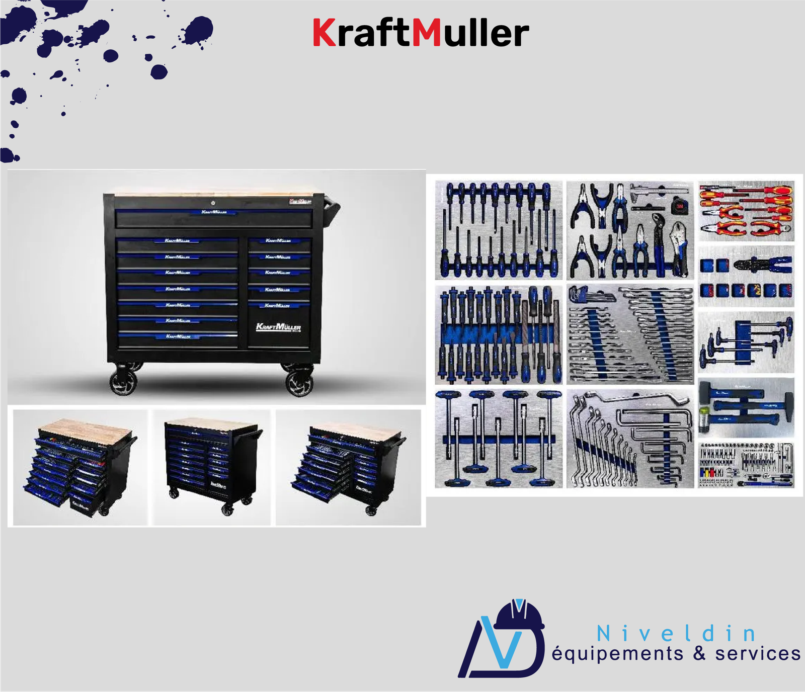 KRAFTMULLER Armoire à outils 13 tiroirs Jumbo XXL Flex Edition 471 pièces — vue 2