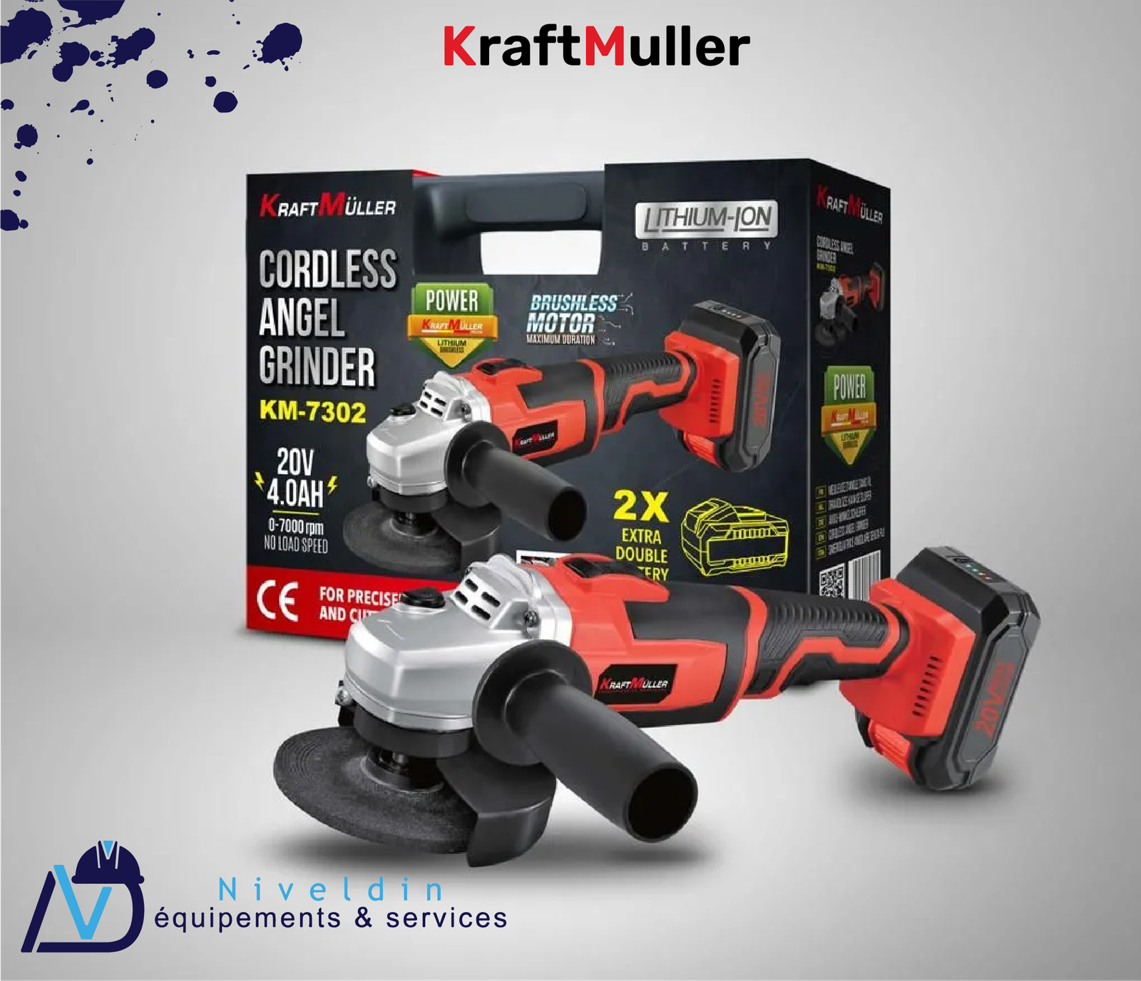 Meuleuse d’angle sans fil KM-7302 — vue 2