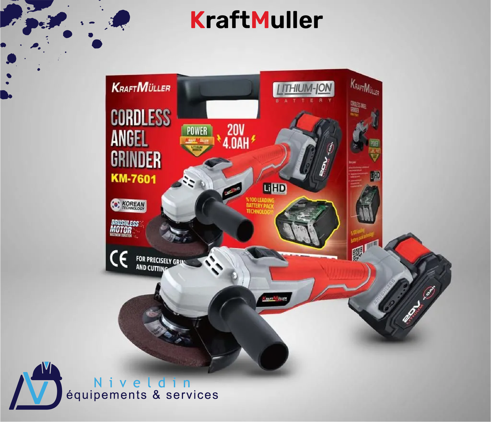 Meuleuse d’angle sans fil KM-7601 — vue 2
