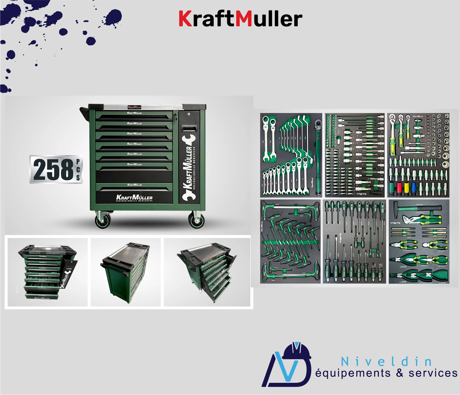 Outil pour tiroirs KraftMuller KM-8/6 258 pièces — vue 2